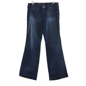 Ariat Denim Trouser Mid Rise Stretch Outseam Ella Wide Leg Jean Womens 32L